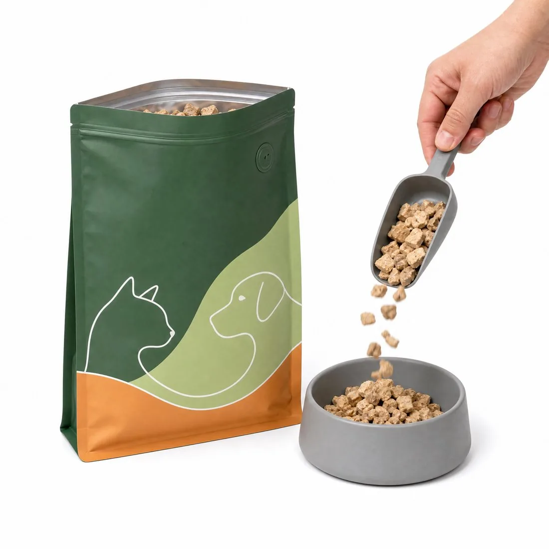 Bio-Based Mono-PE Valve Pouch for Raw and Freeze-Dried Food view 6