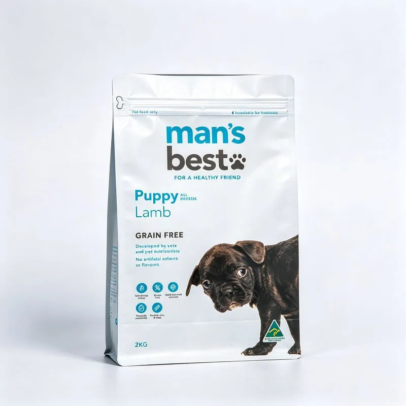 Custom 2kg Resealable Stand-Up Bag for Puppy & Dog Food Packaging