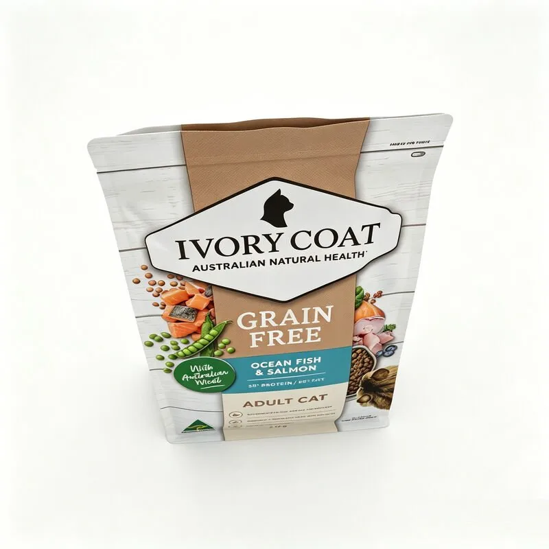 Custom Recyclable Mono-Material Flat-Bottom Pet Food Bag for Cat Food view 2