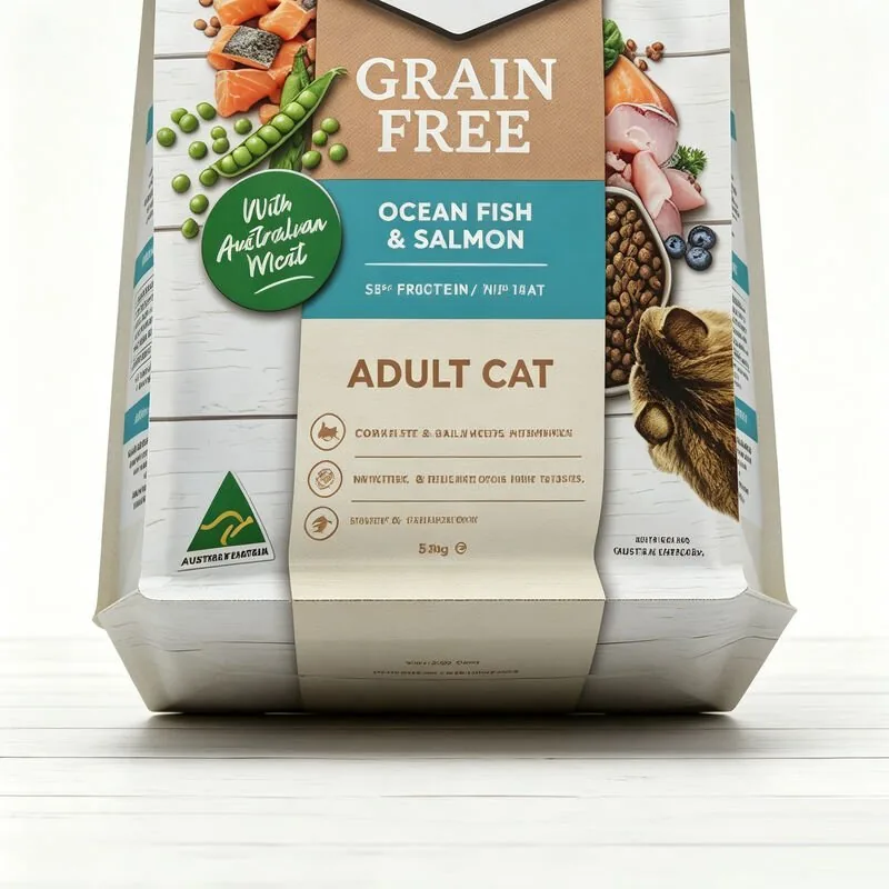 Custom Recyclable Mono-Material Flat-Bottom Pet Food Bag for Cat Food view 3