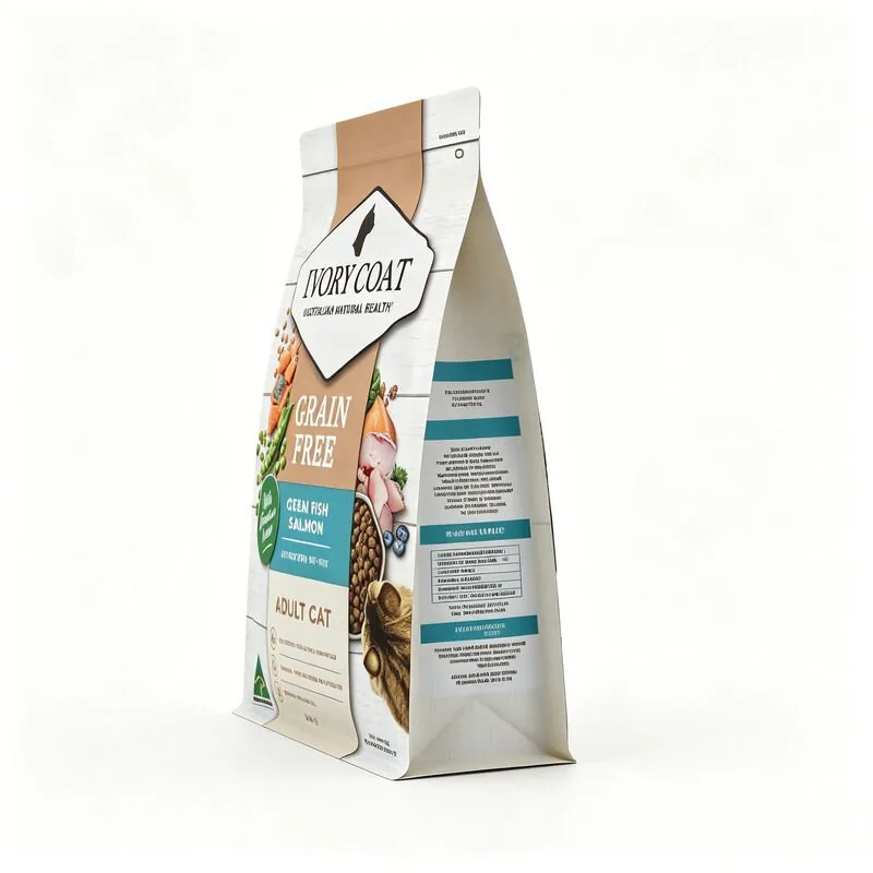 Custom Recyclable Mono-Material Flat-Bottom Pet Food Bag for Cat Food view 4