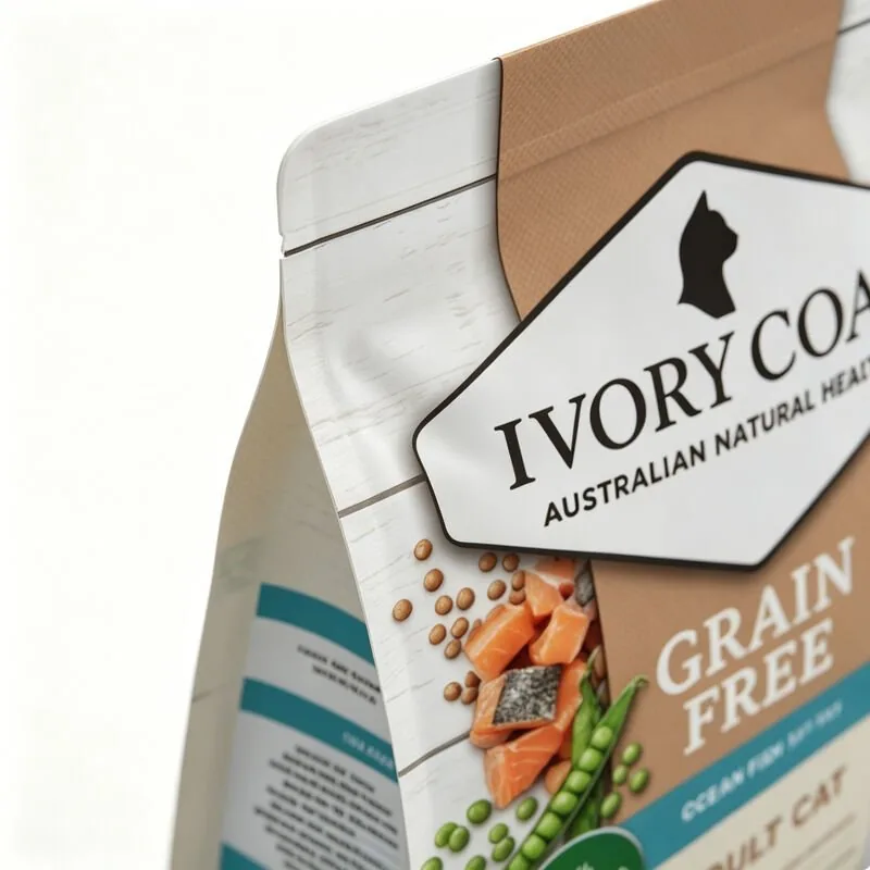 Custom Recyclable Mono-Material Flat-Bottom Pet Food Bag for Cat Food view 6