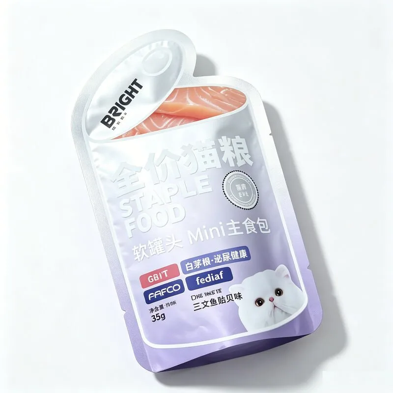 Custom Mini Retort Pouch for Salmon Flavor Cat Staple Wet Food view 2
