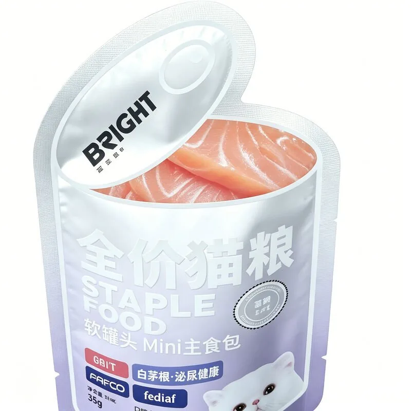 Custom Mini Retort Pouch for Salmon Flavor Cat Staple Wet Food view 3
