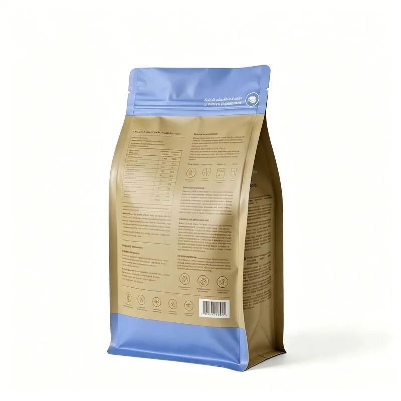 Custom Eight Side Seal Flat Bottom Pet Food Bag view 3