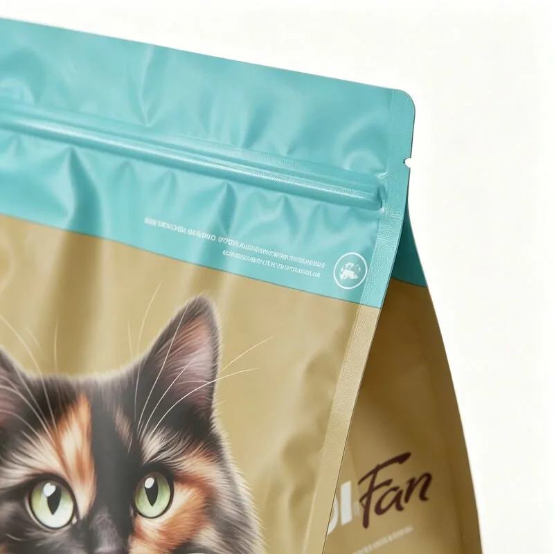 Custom Eight Side Seal Flat Bottom Cat Food Pouch view 5