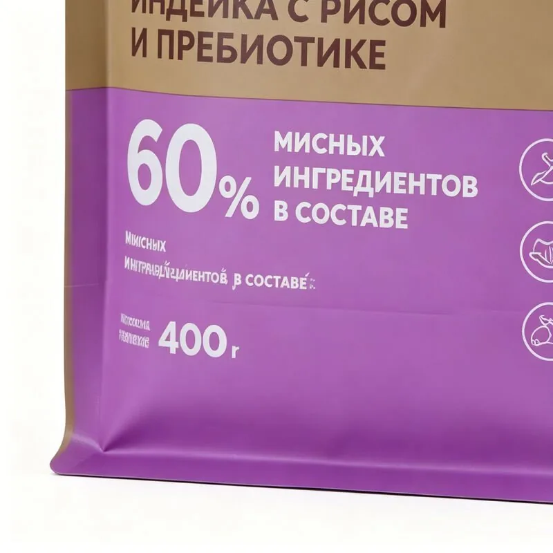 Eight-Side Seal Flat Bottom Cat Food Pouch for Kitten Growth Formula (50g-50KG) view 5