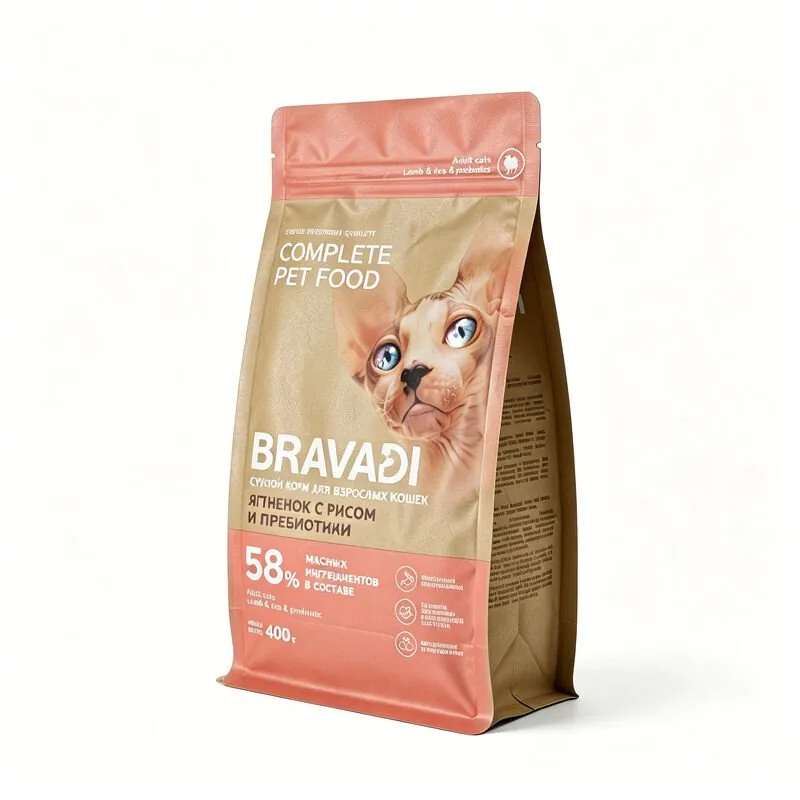 400g Small-Pack Flat Bottom Cat Food Pouch