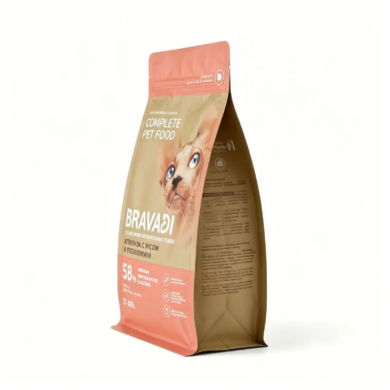 400g Small-Pack Flat Bottom Cat Food Pouch view 3