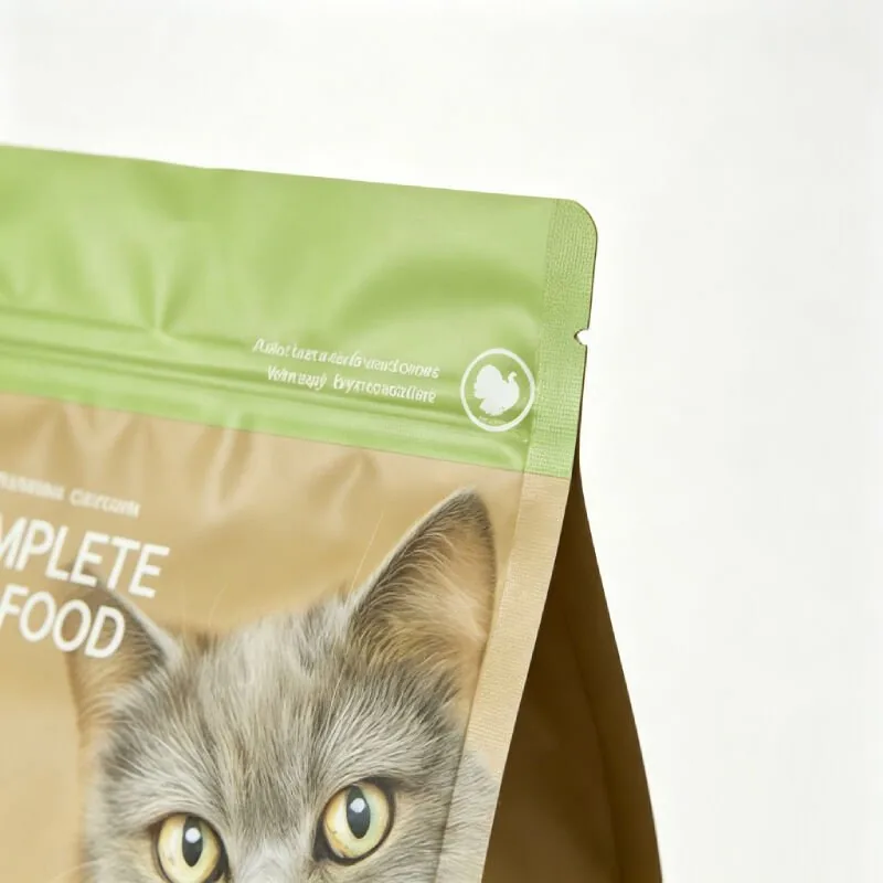 Custom Printed Flat Bottom Cat Food Pouch for Dry Kibble (50g-50KG) view 2