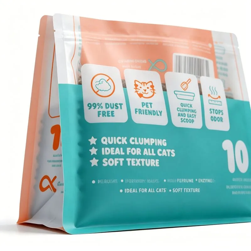 10L Resealable Plastic Cat Litter Packaging Pouches With Private Label Customization view 5