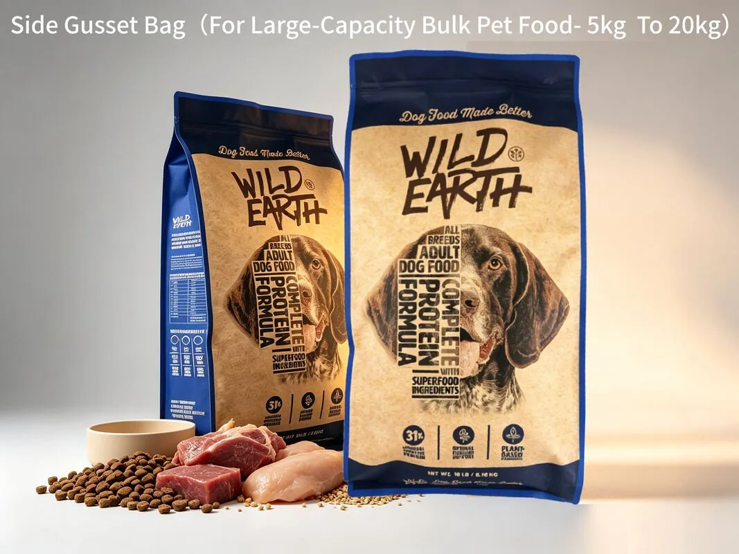 18LB Heavy-Duty Kraft Paper Flat Bottom Dog Food Stand Up Pouch (18LB / 816KG Customi)
