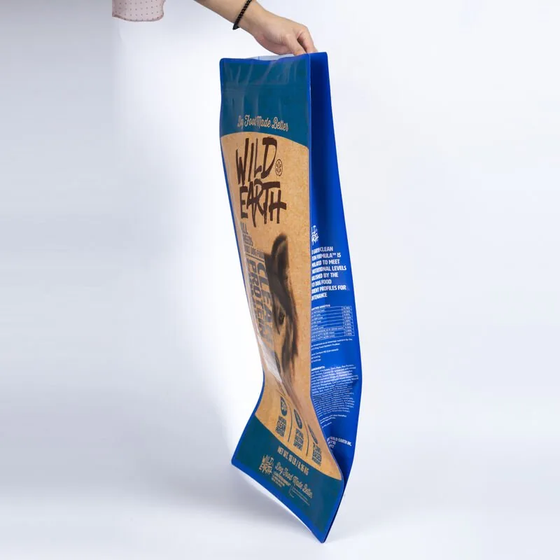 18LB Heavy-Duty Kraft Paper Flat Bottom Dog Food Stand Up Pouch (18LB / 8.16 KG Customi) view 3