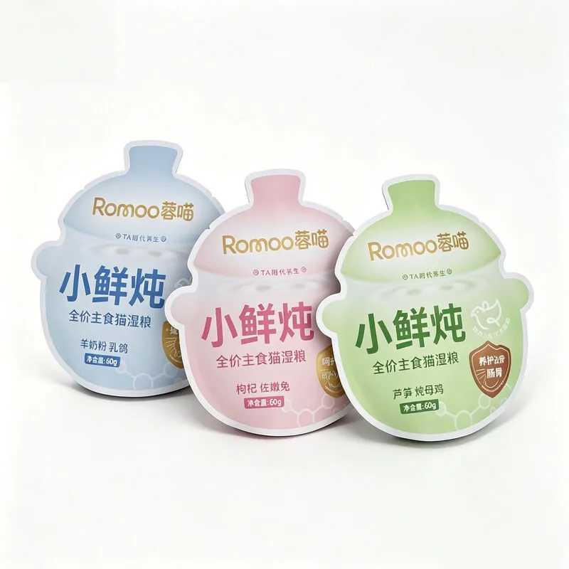 Matte Irregular Pot Shaped Retort Pouch For 60g Cat Wet Food view 6