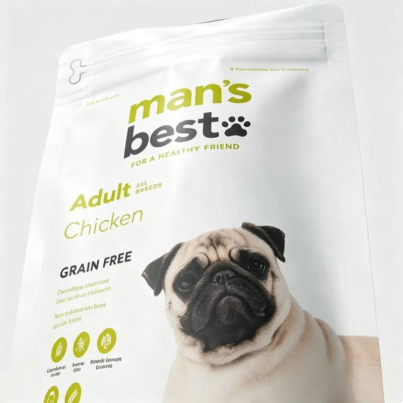 Pull Tab Zipper Stand Up Pet Food Pouches Custom OEM Print view 2