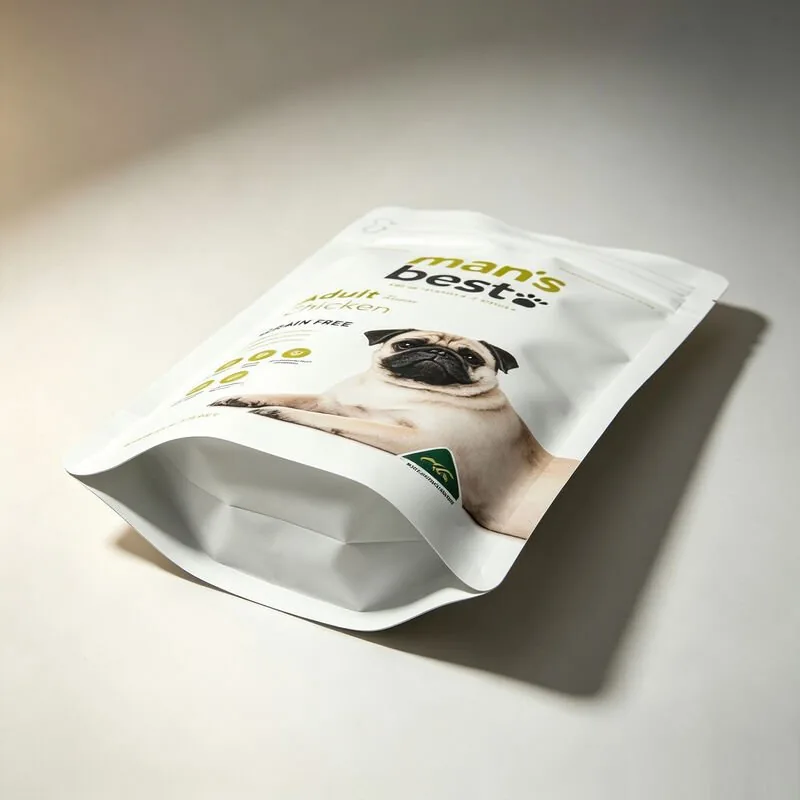 Pull Tab Zipper Stand Up Pet Food Pouches Custom OEM Print view 5