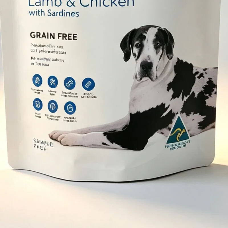 High Barrier Aluminum Foil Doypack Easy Tear Ziplock Dog Treat Pouches OEM view 2