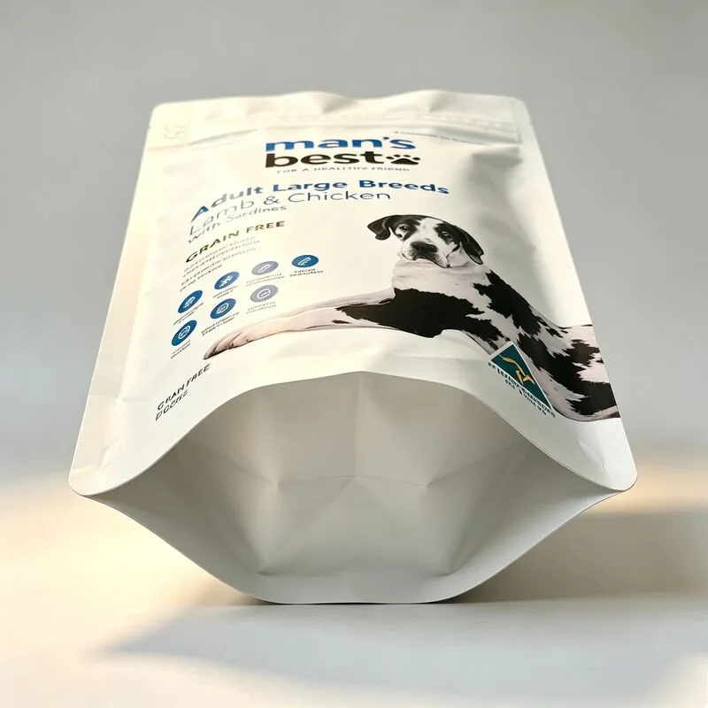 High Barrier Aluminum Foil Doypack Easy Tear Ziplock Dog Treat Pouches OEM view 5